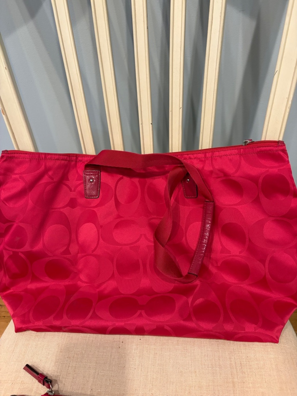 Coach Pink Signature Tote with Matching Pouch travel bag - Picture 4 of 11